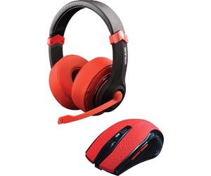 Dragonwar - Bundle 2 en 1 - Souris de Jeu Filaire tressé + Casque stéréo de Jeu Filaire tressé (Noir/Rouge) 82491