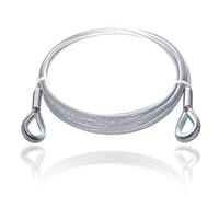 Drahtseile24 Câble en acier gainé avec cosses - Câble métallique gainé avec cosse - Câble à passants en acier - Câble de sécurité - Épaisseur : 4 mm (3 à 4) - Longueur : 4 m