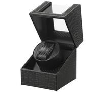 DRAIGERWAY Remontoir automatique - Boîtier de montre en cuir synthétique avec moteur silencieux - Fonctionne sur piles ou bloc d'alimentation pour montres automatiques, Motif crocodile 125e