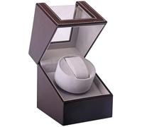 DRAIGERWAY Watch Winder Remontoir Montre Automatique Boîte Cuir Vitrine Acrylique Rotation Silencieux Cadeau pour 1 Montre (Braun-DGW)