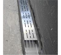 Drain à Canal Mince avec Grille, kit de Drainage de tranchée Amovible en Acier Inoxydable de 100 cm de Long, Couvercle de gouttière de Sol étroit pour Jardin de Garage latéral de Maison,W15x4cm