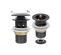 vidaXL Drain à poussoir avec débordement Gris 6,4x6,4x9,1 cm