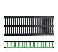 Drain de canal 50 x 20 x 2 cm, grille en plastique antidérapante robuste, drainage rapide, pour allées, jardins, piscines, terrasses, garages, grille de drainage extérieure