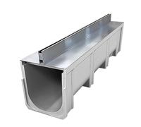 Drain de canal Crépine drainage en forme U for l'extérieur, grille couvercle métallique linéaire, kit tranchée et 11 16 21 26 cm large