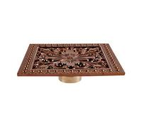 Drain de Douche carré en Laiton de 6 Pouces, Couvercle Amovible, Drain de Salle de Bain avec Filtre à Cheveux pour Cuisine, Salle de Bain, Garage, sous-Sol/Rose D