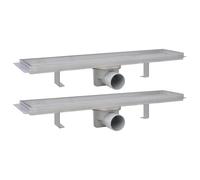 Drain de douche linéaire 2 pcs 530 x 140 mm Acier inoxydable