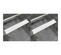 Drain de douche linéaire 2 pcs 630 x 140 mm Acier inoxydable