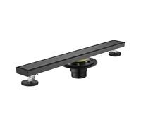 Drain de Douche linéaire en Acier Inoxydable de 61 cm (24 po) avec Couvercle, Filtre à Cheveux, Pieds de nivellement et Bride