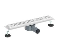 Drain de douche réglable - vidaXL - Argent - Acier inoxydable 304 - 50x11 cm - Sortie 360° - Pieds réglables