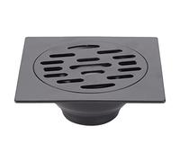 Drain de Plancher, 3.89 Pouces Acier Inoxydable Noir Carré Douche Sol Drain éPaissi Robuste Vidange CréPine Anti-Blocage éVier Sol Drain(Drain de Plancher commun)