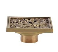 Drain de Plancher Siphon de Sol en Laiton Antique 10cm - Crépine Amovible pour Salle de Bains Cuisine Jardin - Drainage Efficace Résistant à la Corrosion et Installation Facile