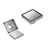 Drain de Salle de Bain Carré 10CM Design Invisible(Silver)