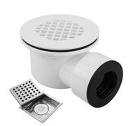 Drain De Sol À Sortie Latérale - Assemblage De Remplacement Pour Salle De Bain Avec Grille Anti-Bouchage | Kit de Drain à Sortie Latérale,Pour Salle de Bains et Toilettes Intérieures Résidentielles