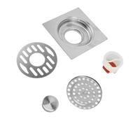Drain de Sol de Douche carré de 11 Cm4 Pouces en Acier Inoxydable 304 4,3 X 4,3 Pouces Drain de Sol de Douche pour Tuyaux de 50 Mm à 110 Mm Salles de Bains Balcons Hôtels