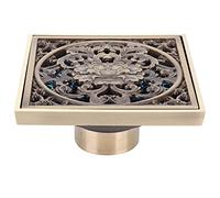 Drain de Sol de Douche Carré Drain de Sol de Douche Désodorisant Bronze 10x10cm Adapté à la Salle de Bain d'un Hôtel Familial