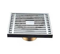 Drain de sol douche carré en laiton | Multicolore 100x100mm for douche : Drain en laiton, débit, couvercle amovible, filtre en acier(Chrome)