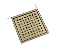 Drain de Sol en carrelage, Grille encastrée Invisible, Salle Bain, Douche, Anti-Insectes, déodorant, Drain carré pour Les salles de Bains, Les Toilettes(Brushed Gold B)