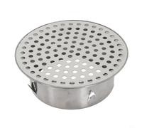 Drain de toit en acier inoxydable | Fente pour carte pour tuyau en PVC | Design creux qui empêche l'encrassement | Sortie d'eau de pluie à haut débit pour toit, balcon, jardin, argent (110 tubes)
