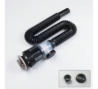 Drain d'évier avec système anti-odeurs, ajustement universel horizontal et vertical pour lavabo de salle de bain, vasque, bonde de vidage, accessoires de tuyau de drainage Noir (rebondissant)Polypropy