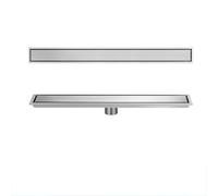 Drain Douche Linéaire Drain de Plancher Caniveau de Douche Siphon de Sol Couverture Plate au Look Invisible Acier Inoxydable Cheveux Crépine for Cuisine Salle de Bain WC Ba(Size:10x60cm,Color:argenté)