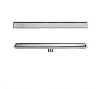 Drain Douche Linéaire Drain de Plancher Caniveau de Douche Siphon de Sol Couverture Plate au Look Invisible Acier Inoxydable Cheveux Crépine for Cuisine Salle de Bain WC Ba(Size:10x60cm,Color:argenté)