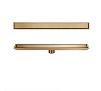 Drain Douche Linéaire Drain de Plancher Caniveau de Douche Siphon de Sol Couverture Plate au Look Invisible Acier Inoxydable Cheveux Crépine for Cuisine Salle de Bain WC Ba(Size:10x60cm,Color:doré)