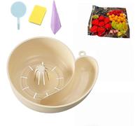 Drain en forme d'escargot, lave-fruits en forme d'escargot, nouveau panier de drainage automatique en forme de végétal, bol de lavage rotatif pour fruits et légumes avec broyeur, appareil de nettoyage