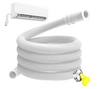 Drain Hose, Ac Water Drain, Flexible Tube with Secure Fit for Condensation Removal, Indoor Dehumidifier Hvac Split System for Washing Machine, Utility, Tight Seal, Smooth Flow, White