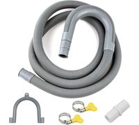 Drain Hose Washing Machine, 1M/1.5M/2M/2.5M/3M/4M/5M/6M/7M Universal Drain Hose Extension Hose with Bracket and Clamps for Washing Machine, Dishwasher