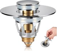 Drain Magic Bouchon de lavabo, 2 en 1, avec 3 joints d'étanchéité, bonde de lavabo universel, pour salle de bain et cuisine