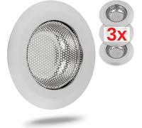 Drain Strainer,Set Of 3,Ø 115 Mm,Suitable For Drains With An Inner Diameter 74 Mm,Extends 25 Mm Depth In The Spout,Sink Strainer With Optimised Fit,Grills For Bath Drain