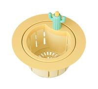 Drain Strainer Stopper, Cute Cactus Kitchen Sink Filter, 4.25x3.35 inches Convenient Portable Automatic Dumping Leftovers Garbage Filter, Anti Clogging Drain Basket for Sewer