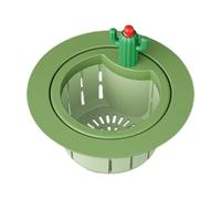 Drain Strainer Stopper, Cute Cactus Kitchen Sink Filter, 4.25x3.35 inches Convenient Portable Automatic Dumping Leftovers Garbage Filter, Anti Clogging Drain Basket for Sewer