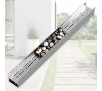 Drainage de Tranchée Décoratif Paysager, Caniveau de Drainage en Acier Inoxydable Système de Drainage for Jardins, Cours et Terrasses