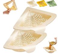 Drainage magnétique et panier de filtre, égouttoir triangulaire sans perforation avec fond torsadé, fixation magnétique puissante, grande capacité de moule, attrape-grattoirs de cuisine (blanc, 2