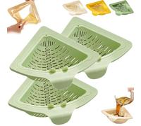 Drainage magnétique et panier de filtre, égouttoir triangulaire sans perforation avec fond torsadé, fixation magnétique puissante, grande capacité, attrape-grattoirs de cuisine (vert, 3 pièces)
