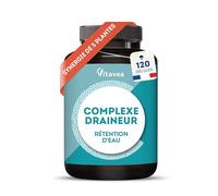 Draineur 5 actifs - Retention d'eau Drainant Puissant, Elimination - Thé Vert, Pissenlit, Artichaut, Frêne, Cassis, 120 gélules - Vegan - Fabriqué en France - Vitavea