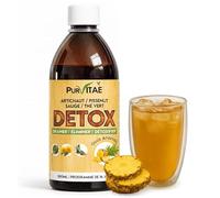 Draineur Detox Ananas à base de plantes Artichaut Pissenlit Sauge et Thé Vert | Booste votre système digestif | Aide à éliminer la rétention d'eau et les toxines | Favorise la digestion