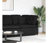 Drainlyn Canapé d'angle modulaire noir avec coussin, assise de 100 cm, rembourrage en tissu, structure en métal, combinable de manière flexible comme canapé modulaire, salon pour salon