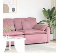 Drainlyn Canapé modulaire avec accoudoirs en velours rose - Assise de 100 cm - Coussin - Cadre en métal - Peut être combiné de manière flexible comme canapé d'appoint ou canapé d'angle pour salon