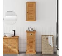 Drainlyn VIGO Ensemble de meubles de salle de bain en pin massif marron miel avec 2 portes, 4 étagères et tiroir, lavabo rustique avec armoire inférieure, idéal pour salle de bain