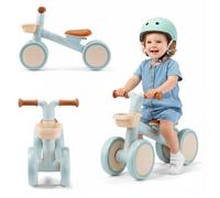 Draisienne 4 Roues Bébé avec Panier TOBI MINI Bleu, Porteur Enfant 12-36 Mois, Ultra Léger 2 kg