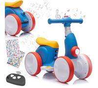 Draisienne Bebe Électrique avec Machine à Bulles pour 1.5-4 Ans, Vélo d'équilibre pour Garçons et Filles avec Musique, Lumières LED, Cadeau pour Anniversaire, Noël, Rouge-Bleu
