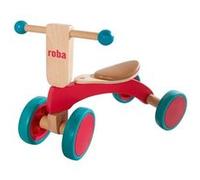 Draisienne en bois ROBA 97002 4 roues caoutchouc 22 cm Marron, bleu et rouge
