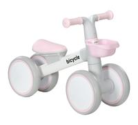 Draisienne Enfant 4 Roues Évolutive - Porteur - Selle Réglable, Guidon Ergonomique - Cadre Alu Roues Eva Rose