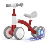 Draisienne Enfant à 4 Roues Lumineuses, Siège et Guidon Réglables | Roues EVA silencieuses, direction limitée à 135°, selle souple et cadre léger de 2,5 kg pour jouer dedans comme dehors