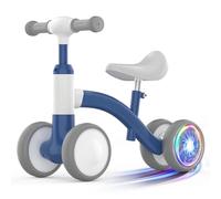 Draisienne Enfant à 4 Roues Lumineuses, Siège et Guidon Réglables | Roues EVA silencieuses, direction limitée à 135°, selle souple et cadre léger de 2,5 kg pour jouer dedans comme dehors