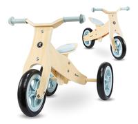 Draisienne enfant bois 2 ou 3 roues bleu