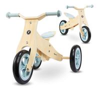 HyperMotion Tricycle en Bois pour Un Enfant à partir de 18 Mois, vélo 2 en 1, Percy, vélo pour Tout-Petit, pour garçon et Fille à partir de 2 Ans, siège réglable, Bleu