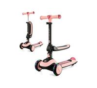 Draisienne 2 en 1 Kinderkraft HALLEY, Vélo et Trottinette 3 Roues, Guidon Réglable, Roues Lumineuses, Design Léger et Moderne, Rose